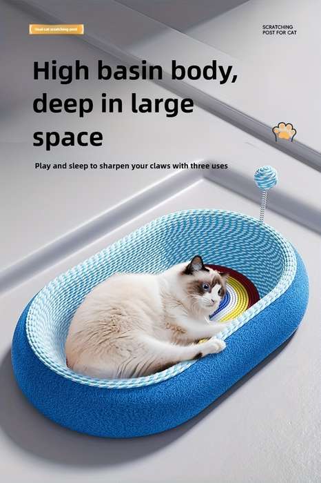 Pet Supplies Color Starry Sky Oval Deep Basin  Add  Cat Teaser Wand
