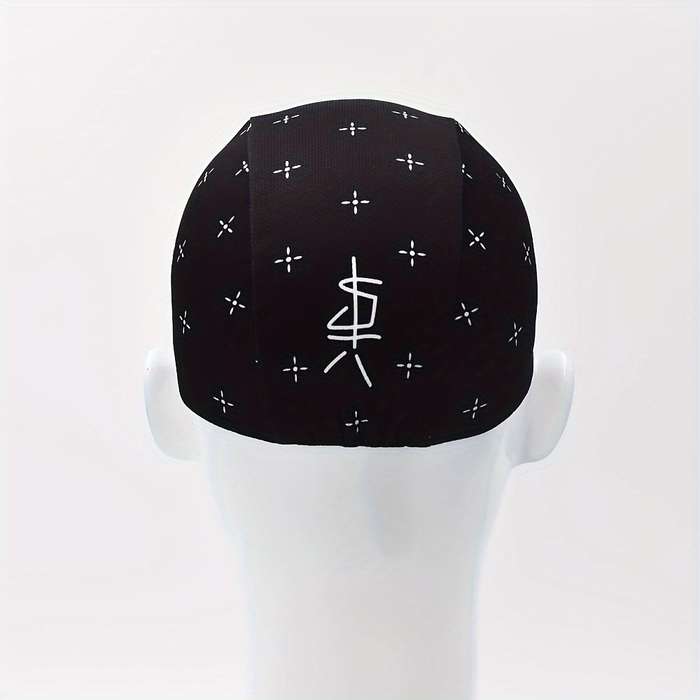 1pc Classic Retro Black Summer Cycling Cap Breathable Quick Dry Knit Polyester Material Ou
