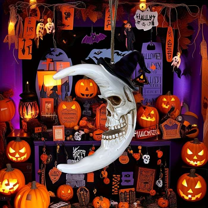 Halloween Decorations Items Skull Moon