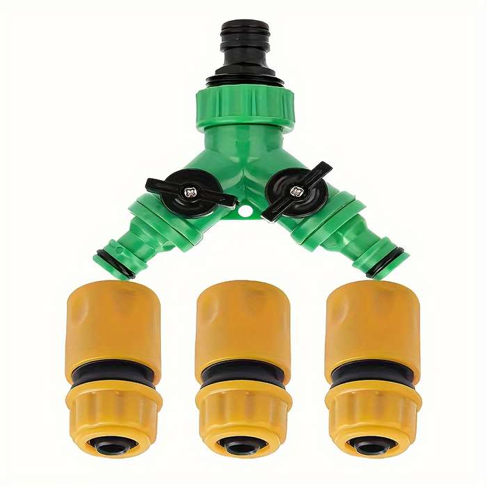 4Pcs Set Y Type Hose Splitter With Quick Connect