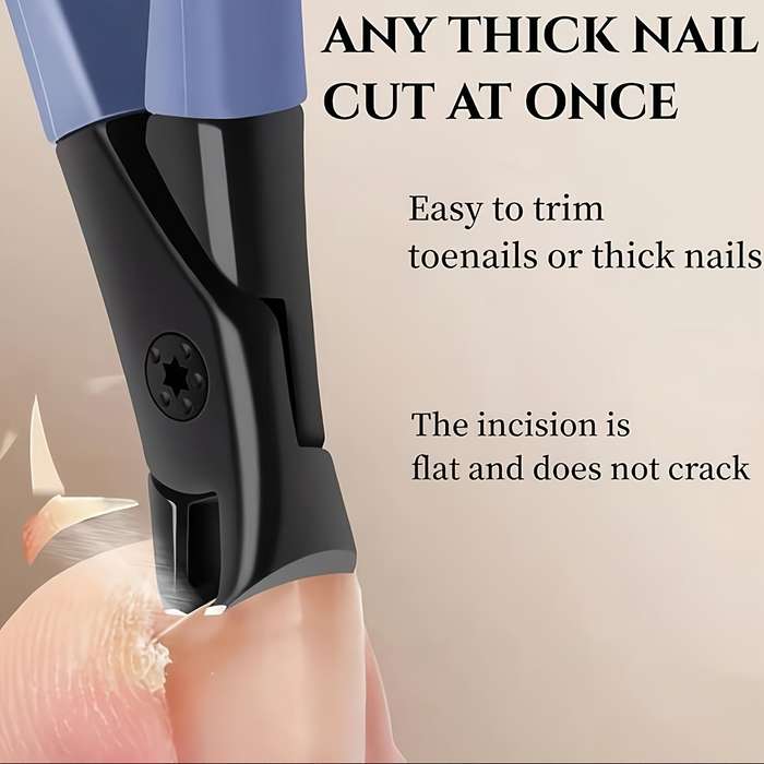 1pc Heavy-Duty Nail Clipper with Protective Cover C Ergonomic Grip Stainless Steel Blade for T