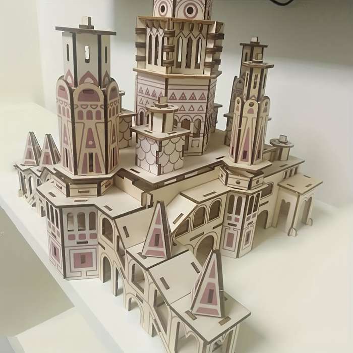 Building Toy Architectural Model Toy Set Items 3D Wooden Jigsaw Puzzle