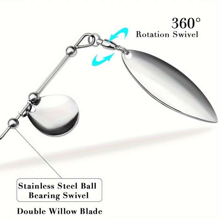 1pc Spinner Bait Set Silicone Rubber Jig Skirt Assorted Colors for Bass Salmon Pike and T