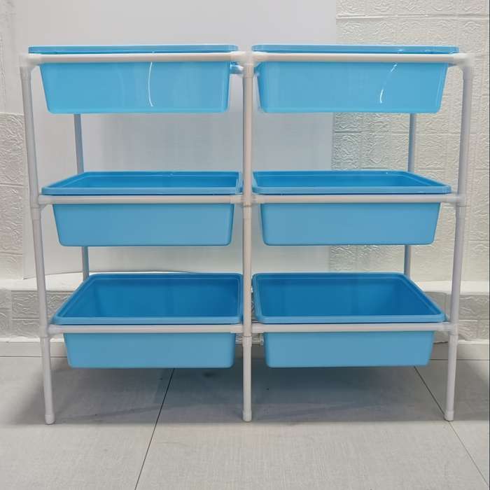Storage And Organizationcolor Blue Size 2 Rows  3 Layers  6 Large Boxes