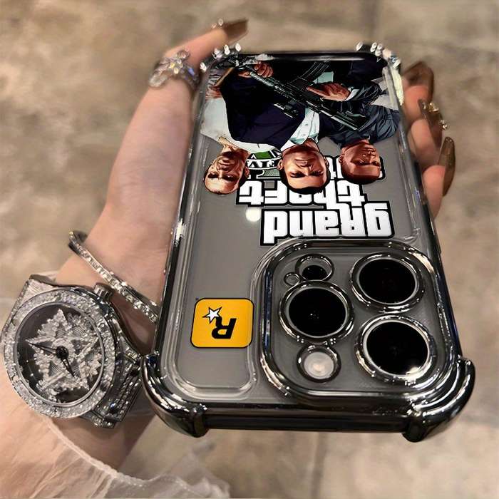 1Pc Mixed Color  For iPhone 15 Game GTA R Stars Phone Case