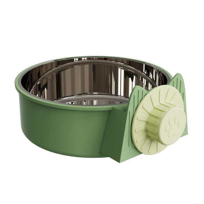 Pet Supplies Color Green Style Two Bowls