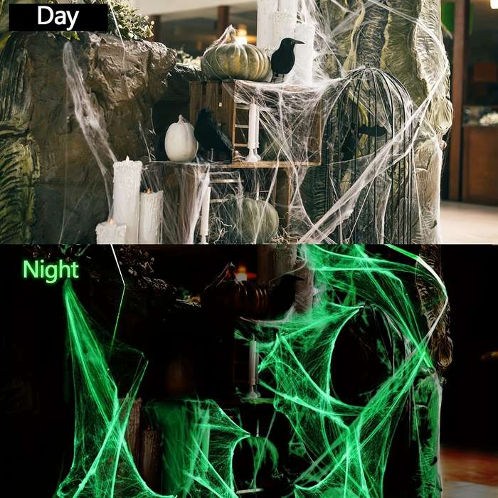 Halloween Decorations Color 100G Spider Web Add  20Pcs Spiders