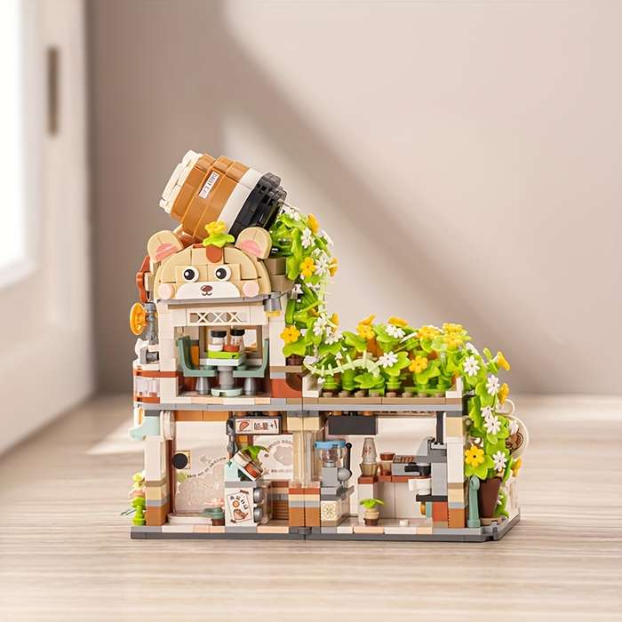Building Toy Architectural Model Toy Set Style Bear Cafe