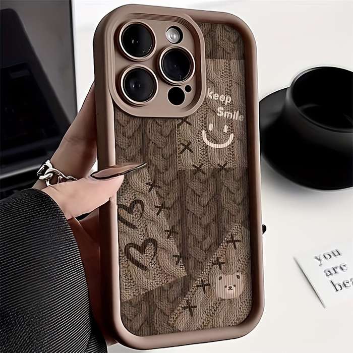 1Pc Brown For iPhone 15 Pro Max Phone Case Phone Cover