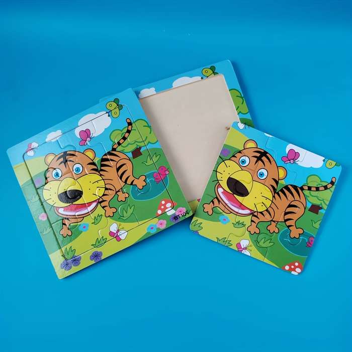 1pc Fun animal puzzle tiger wooden puzzle Great Gifts