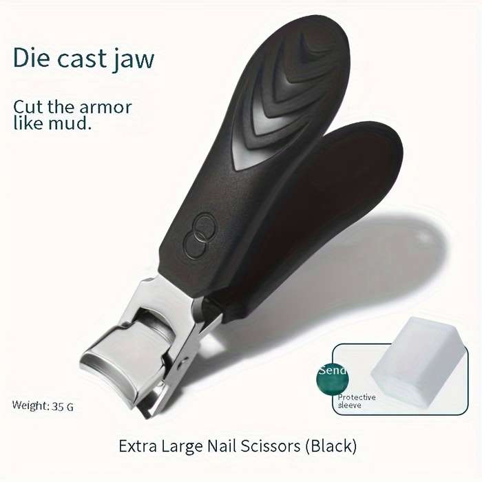 1pc Heavy-Duty Nail Clippers 12mm Opening Splash-Proof Thick Nail Trimmers Durable Die-Cast