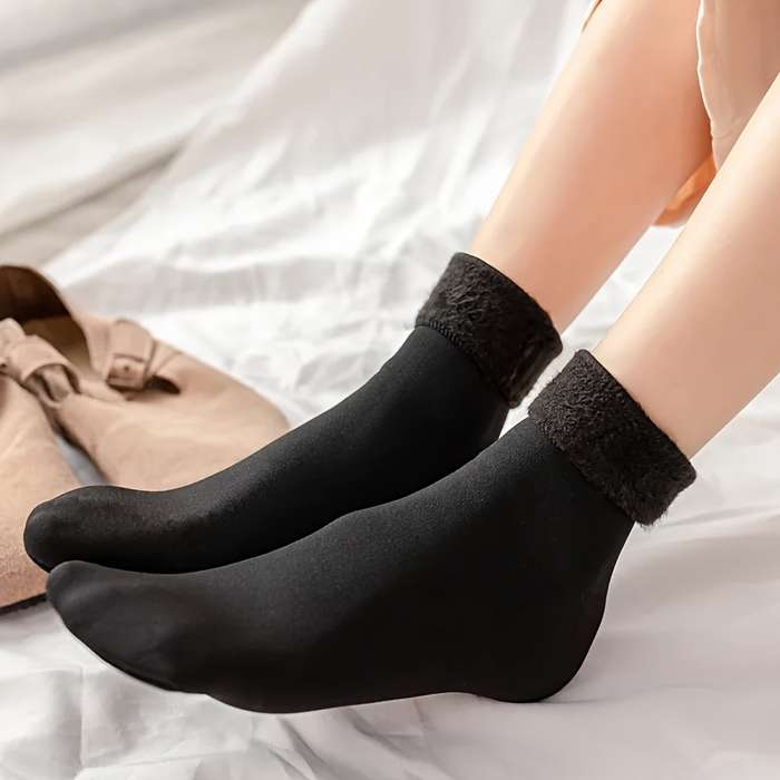 5 Pairs Black One Size High Elastic Socks
