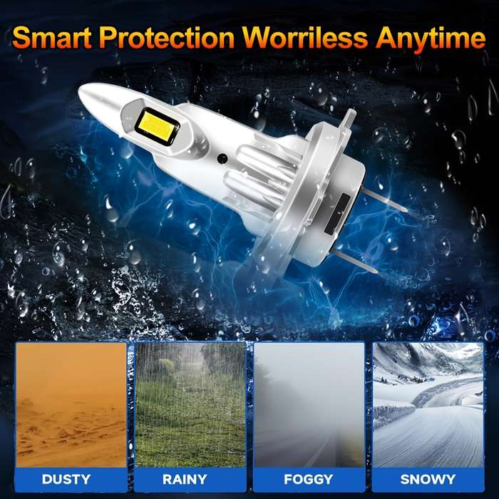 2pcs H7 LED Car Headlights Super Bright 30000LM 6000K White Light Easy Install