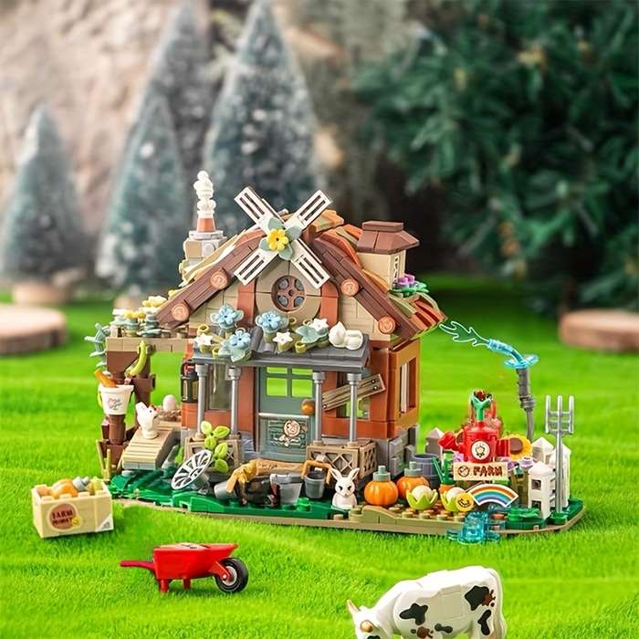 Building Toy Architectural Model Toy Set Style 889Pcs Farm House 1281