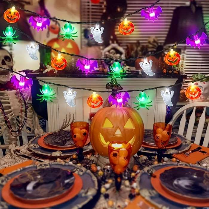 Halloween Decorations Model 40 Light Pumpkin Bat Ghost Spider Light String
