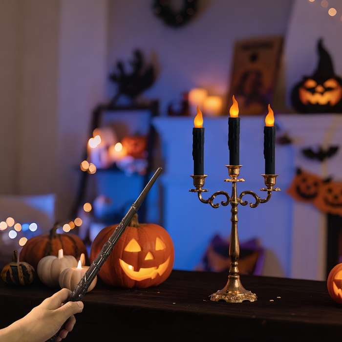Halloween Decorations Items Black Shell Orange Light