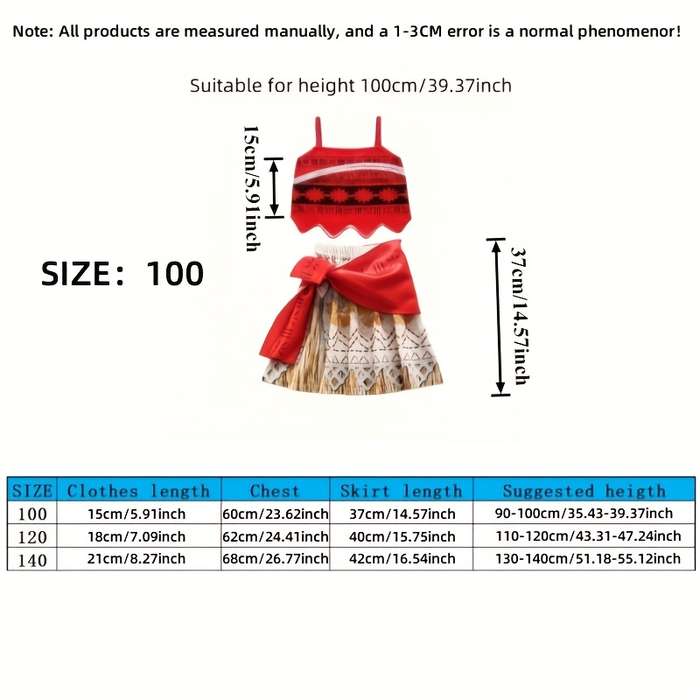 Toy Doll color Moana Outfit size Suitable For 140cm Height