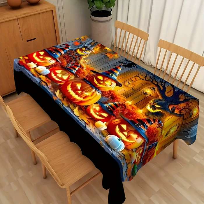 Halloween tablecloth decoration size 55.1 x 70.8in or 140 x 180cm