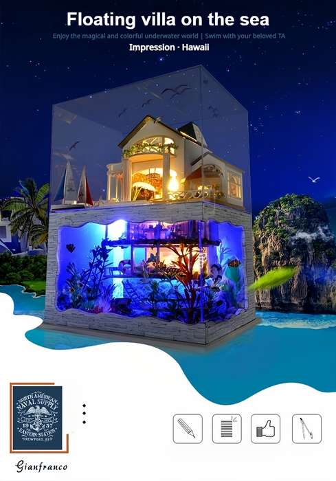 Building Toy Architectural Model Toy Set Style Hawaii Villas