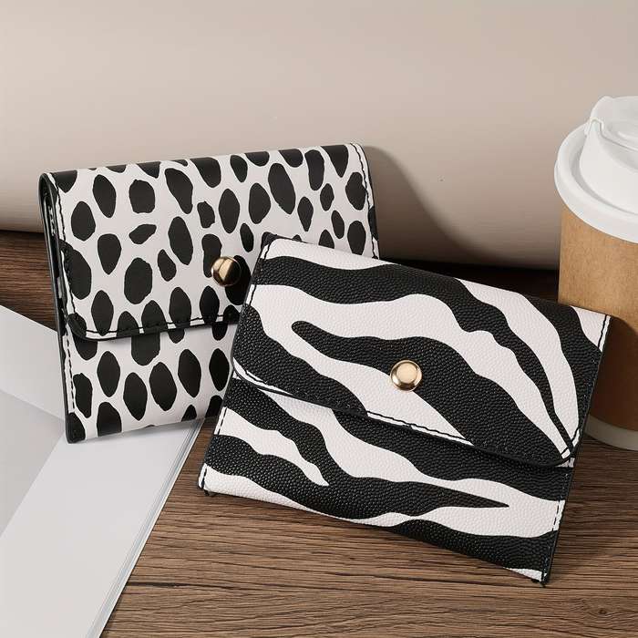 1pc Simple Stylish Animal Print Coin Wallet High-Quality Ultra-Thin Women's Magnetic Buckle Cred