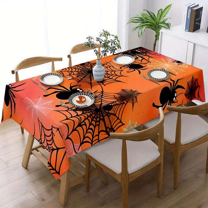Halloween tablecloth decoration color Orange size 140cm x 240cm
