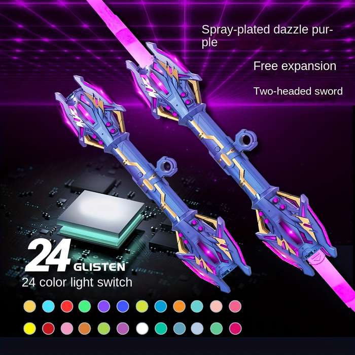 Toy Weapons Color Lightning Star Flash Sword  Aurora Purple  [Six  Color Light Switching]