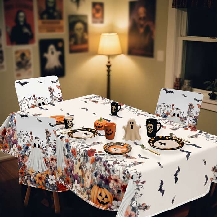 Halloween tablecloth decoration size Rectangular Table 60 x 86in or 152 x 220cm