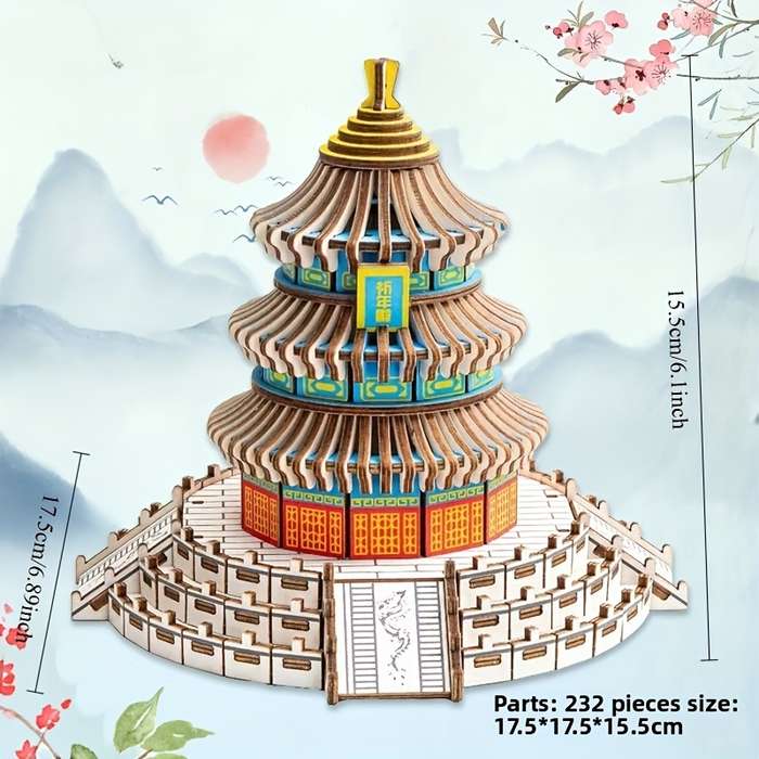 Building Toy Architectural Model Toy Set Items Wooden Iron Tower