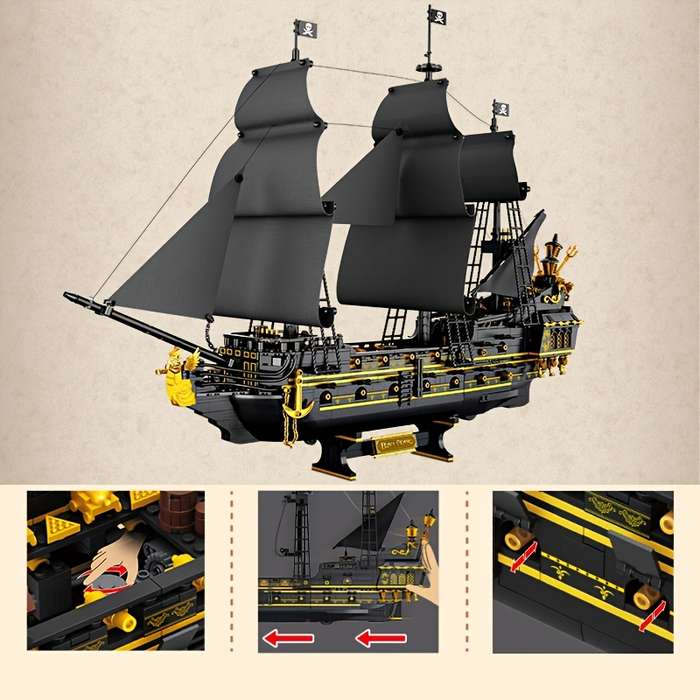 3D Jigsaw Puzzle Model Ship Style Black Pearl Ship