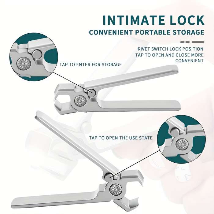 1pc Classic Style Stainless Steel Nail Clippers Wide Jaw Concave Blade Edge Unscented Ideal
