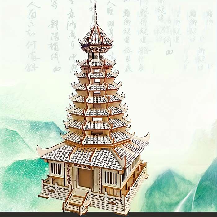 Building Toy Architectural Model Toy Set Items Wooden Iron Tower
