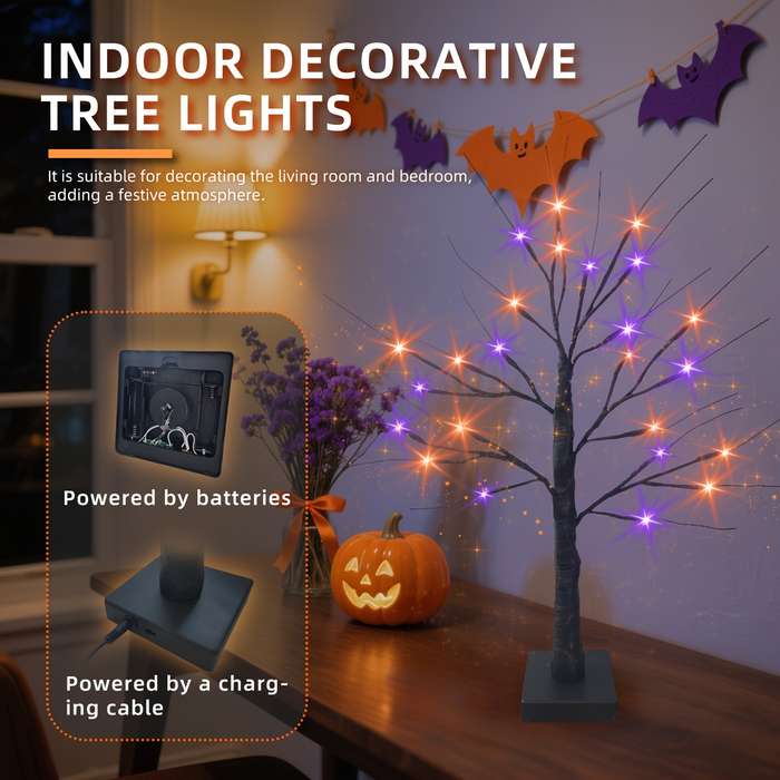 Halloween Decorations Color Purple Orange Size 1Pack 24Led 61Cm 23.9In