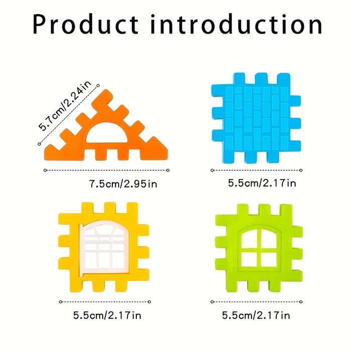 Building Toy Architectural Model Toy Set Quantity 50Pcs House Building Blocks