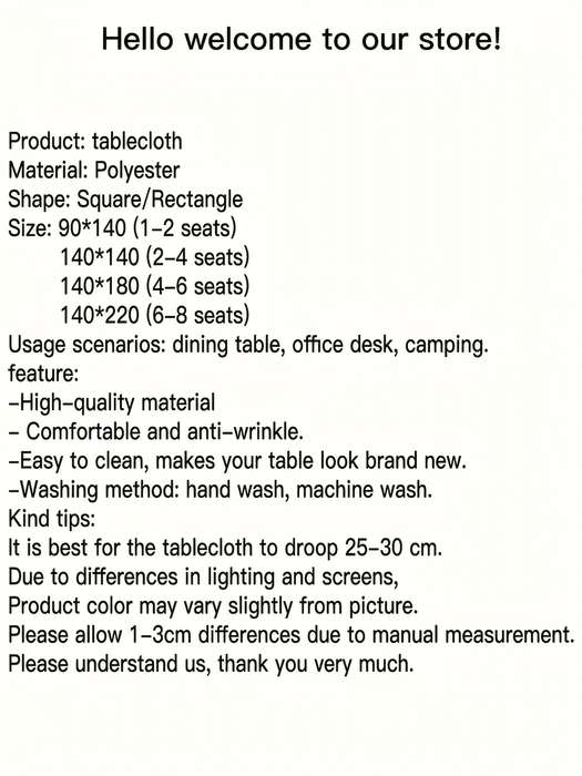 Halloween tablecloth decoration size 90 x 140cm or 35.43 x 55.11inch
