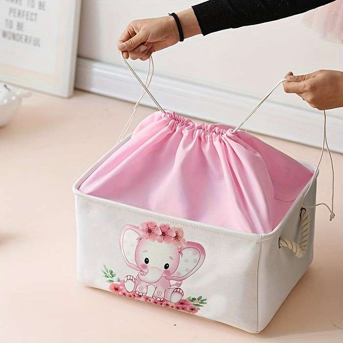 Storage And Organizationstyle Pink Baby Elephant  Large Size