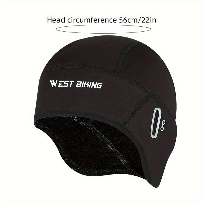 1pc Outdoor Sports Cycling Warm Hat Multi-Functional with Eye Glass Hole Elastic Fleece Blac