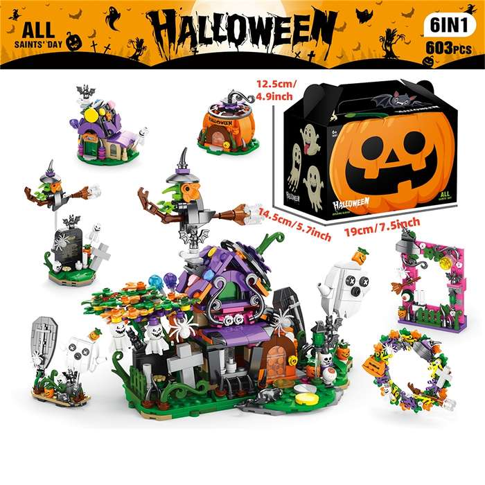 Building Toy Architectural Model Toy Set Style Halloween [6 Sets Of Gift Boxes Mixed]