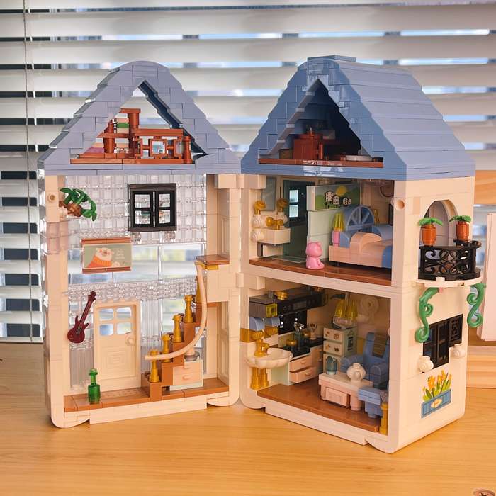 Building Toy Architectural Model Toy Set Model Large Townhouse Building Blocks   1092Pcs