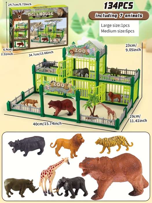 Building Toy Architectural Model Toy Set Style 134Pcs Green