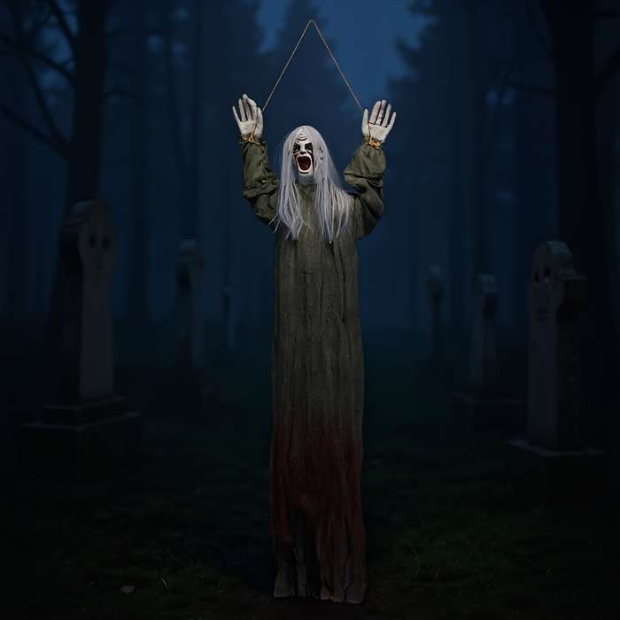 Halloween Decorations Color Black Hair Yellow Blood Clothes Hanging Ghost