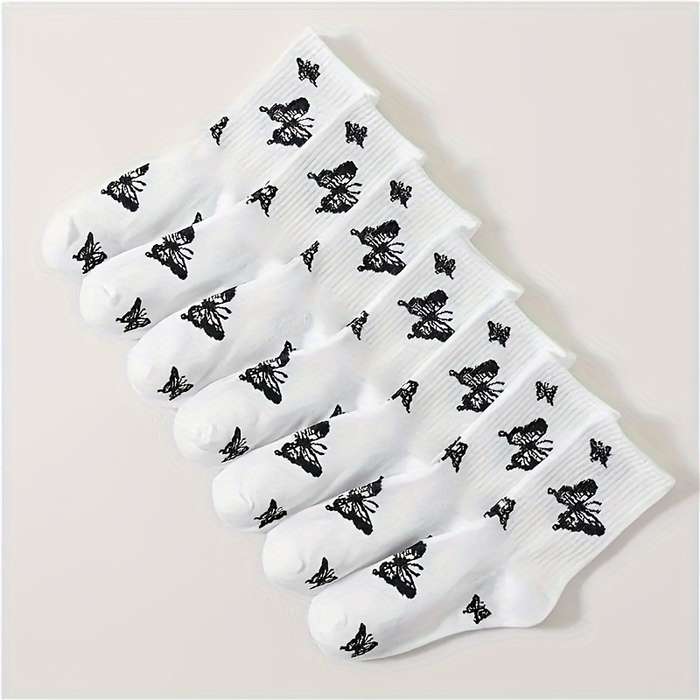 5 Pairs Mixed Color One Size High Elastic Socks