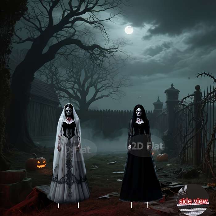 Halloween Decorations Style Gothic Skeleton Bride