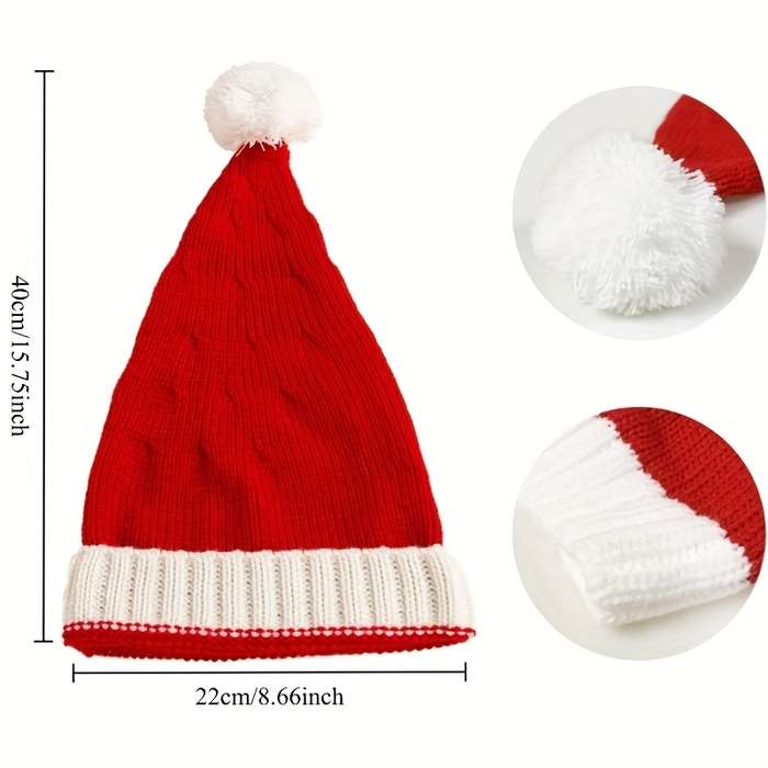 Winter Hat Color Red And White Stripes