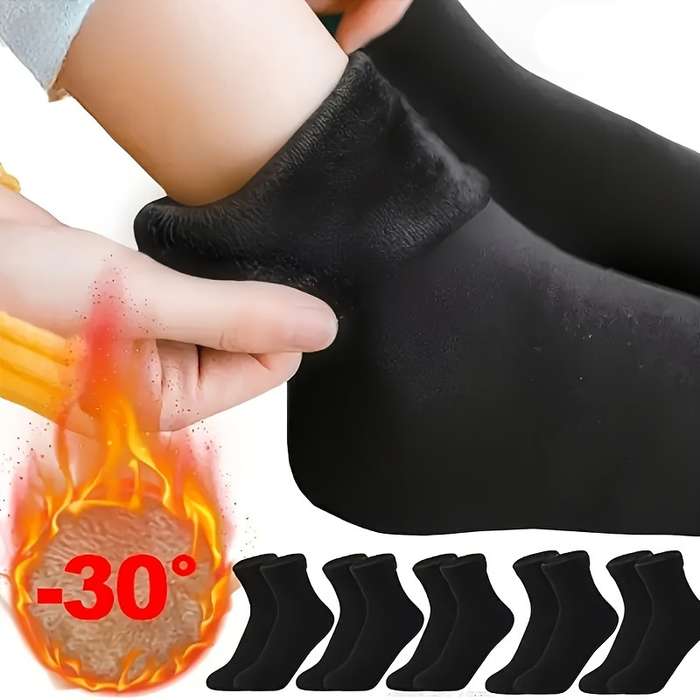 5 Pairs Black One Size High Elastic Socks