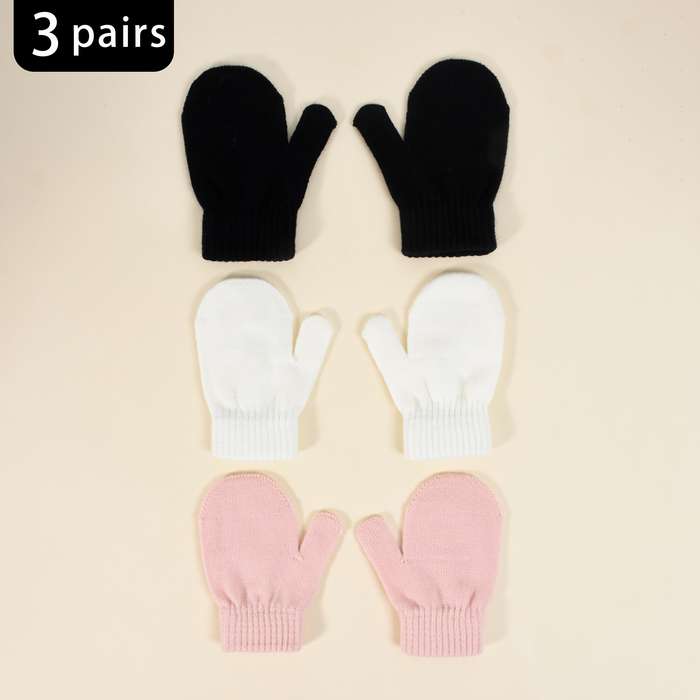 Winter Gloves Color White Add Khaki Add Light Pink Size 1 To 3Y