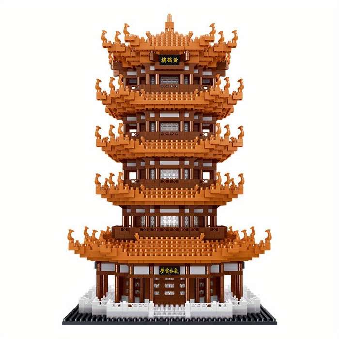 Building Toy Architectural Model Toy Set Color Yellow Crane Tower