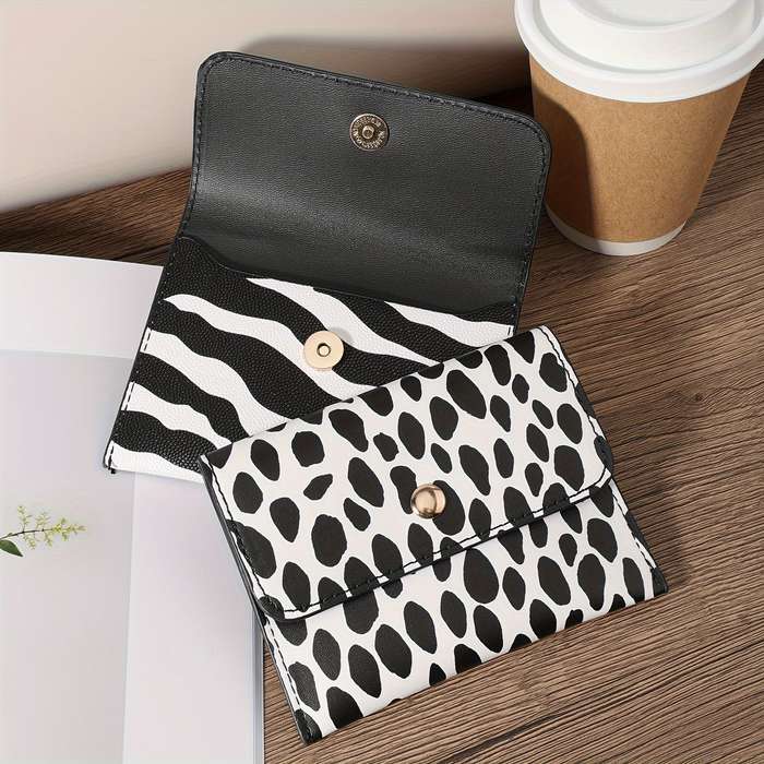 1pc Simple Stylish Animal Print Coin Wallet High-Quality Ultra-Thin Women's Magnetic Buckle Cred