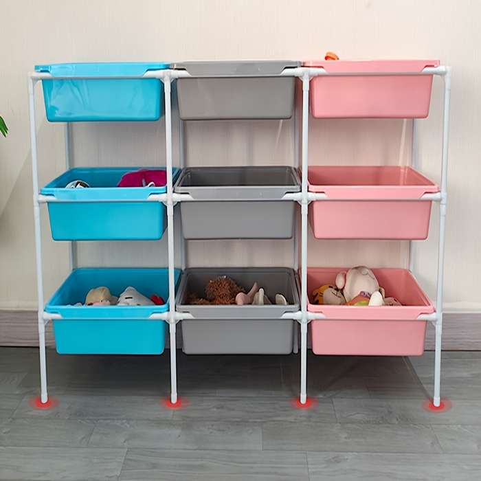 Storage And Organizationcolor Blue Size 2 Rows  3 Layers  6 Large Boxes