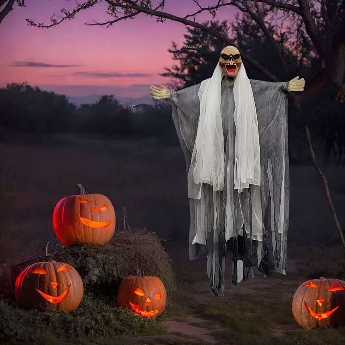 Halloween Decorations Items Roaring Witch   White