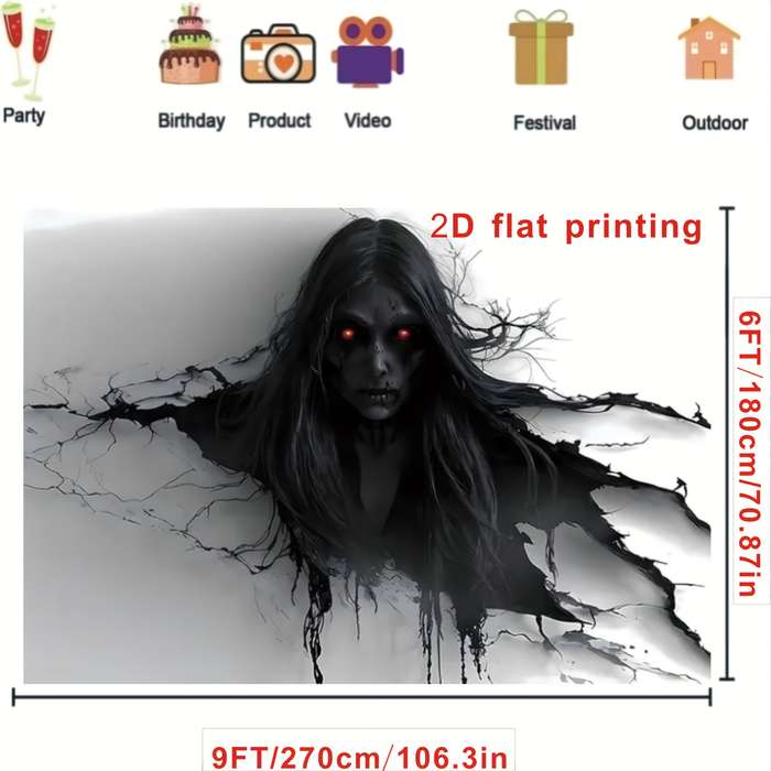 Halloween Decorations Size 6 X 4Ft  180 X 120Cm